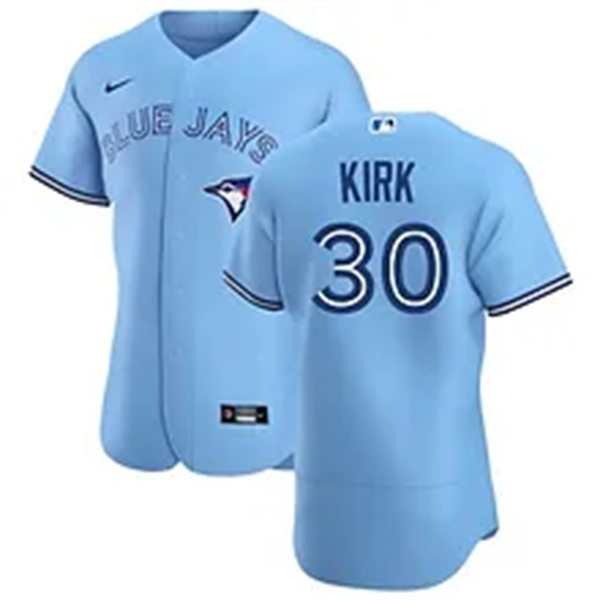 Mens Toronto Blue Jays #30 Alejandro Kirk Powder Blue Alternate FlexBase Player Jersey