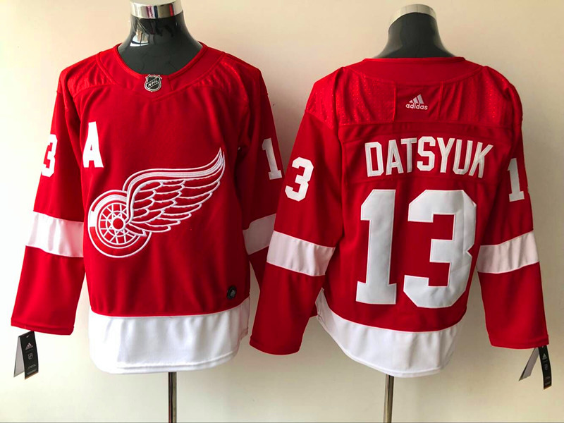 Detroit Red Wings #13 Pavel Datsyuk Adidas Home Red Hockey Jersey