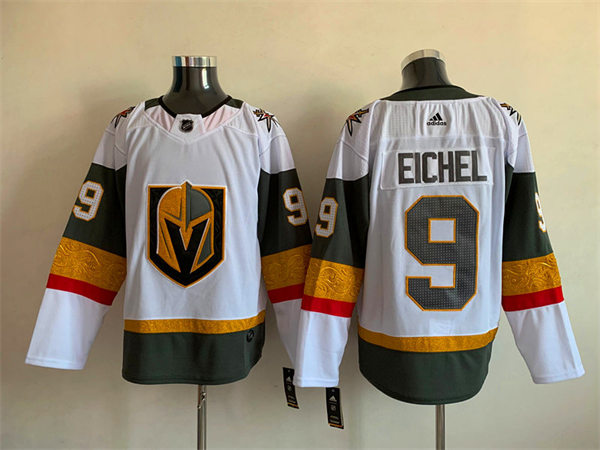 Mens Vegas Golden Knights #9 Jack Eichel Stitched Adidas Away White Jersey