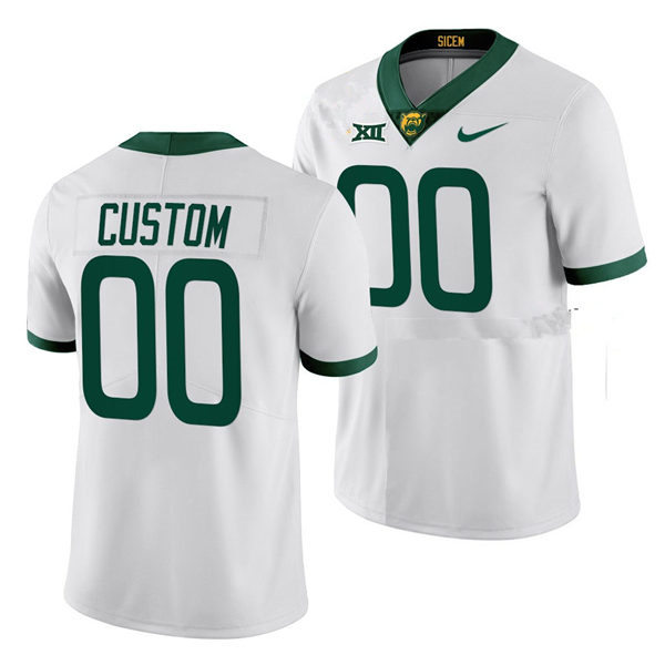 Mens Baylor Bears Custom Nike White NCAA College Football Jersey