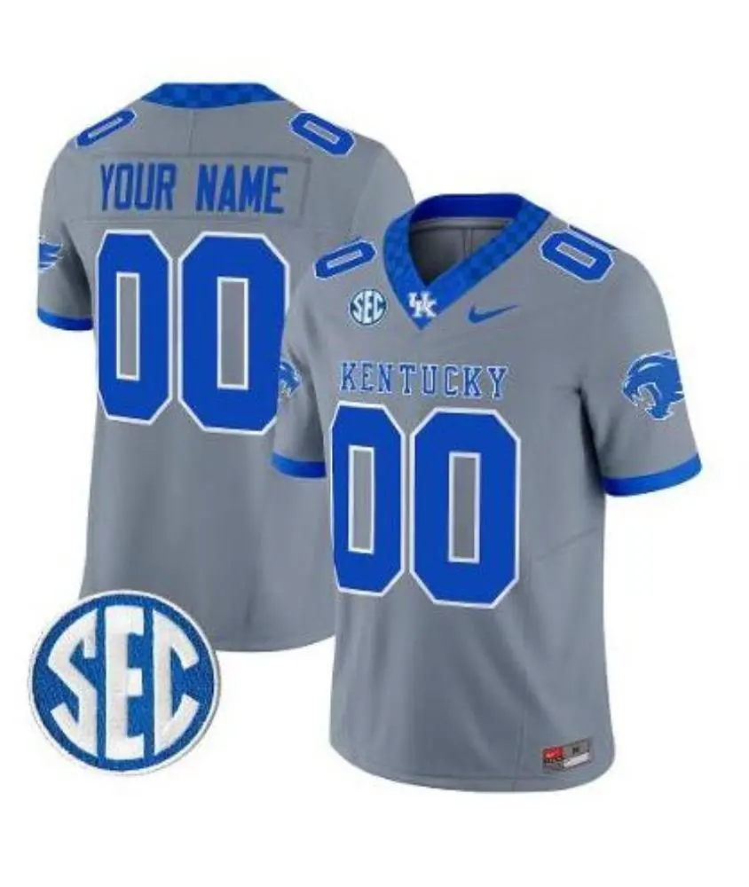 Kentucky Wildcats Custom 2025 Gray Football Game Jersey