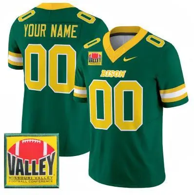Mens Youth North Dakota State Bison Custom 2025 Green Nike NCAA College Football Jersey