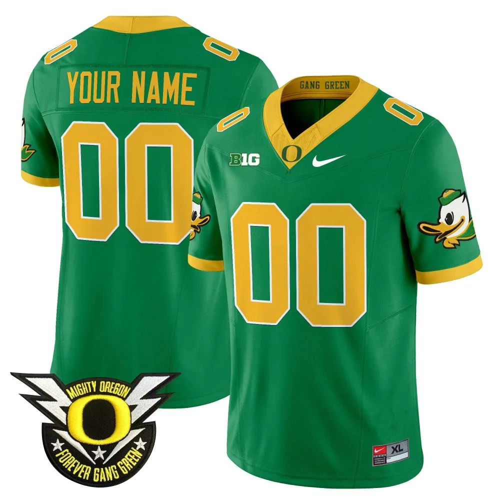 Oregon Ducks Custom Nike F.U.S.E. Limmited  GANG GREEN Retro Football Game Jersey
