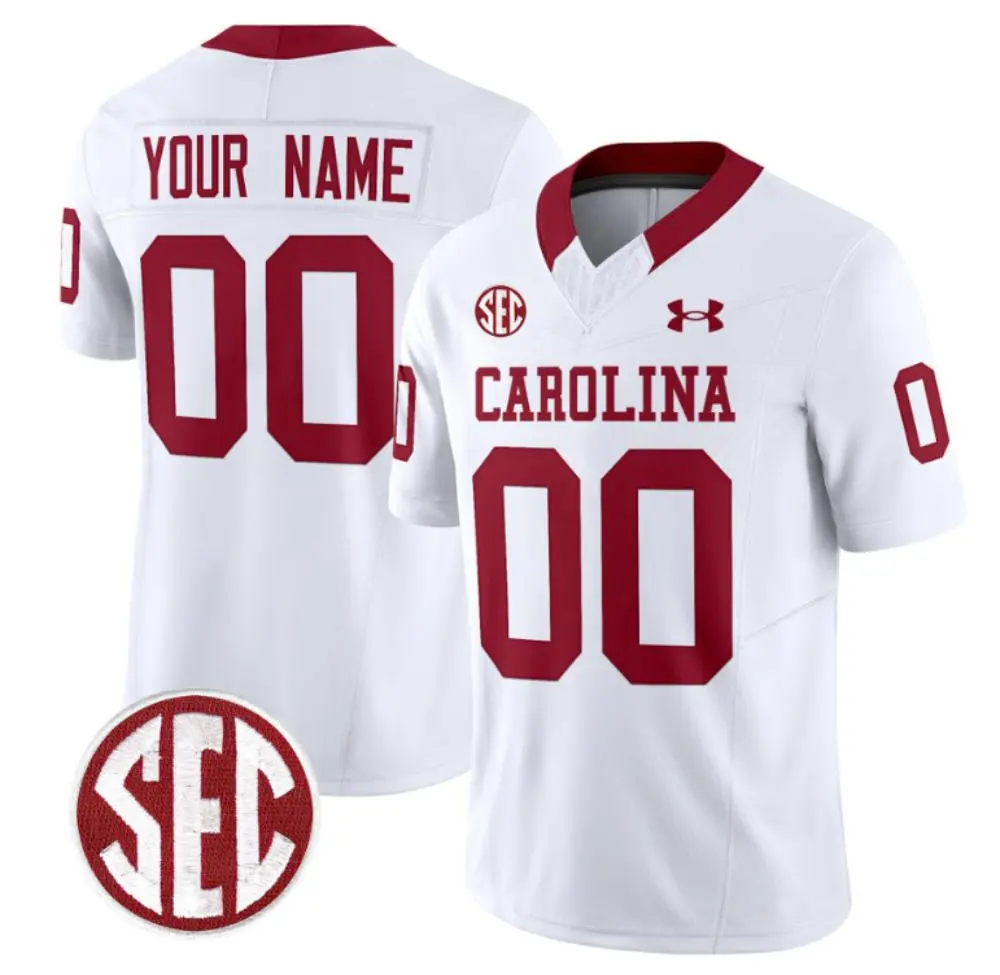 South Carolina Gamecocks Custom White Throwback Football Game Jersey