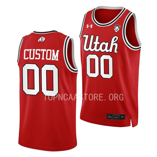 Mens Youth Utah Utes Custom Red Retro Basketball Game Jersey