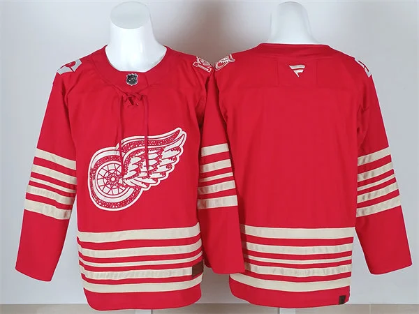 Men's Detroit Red Wings Blank Red Heritage-Rich Centennial Premium Team Jersey