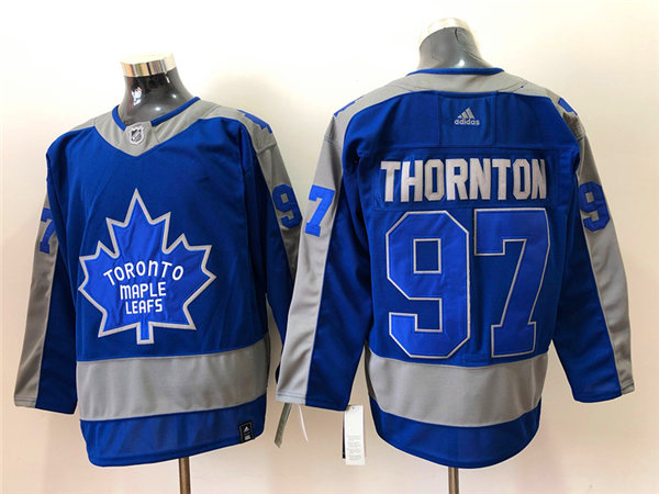 Men's Toronto Maple Leafs #97  Joe Thornton Blue 2021 adidas NHL REVERSE RETRO JERSEYS