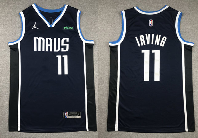 Men's Dallas Mavericks #11 Kyrie Irving Nike 2022-23 Navy Statement Edition Player Jersey