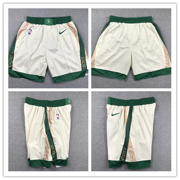 Mens Boston Celtics Cream 2023-24 City Edition Swingman Embroidered Shorts