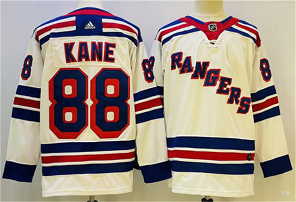 Mens New York Rangers #88 Patrick Kane Adidas White Away Jersey