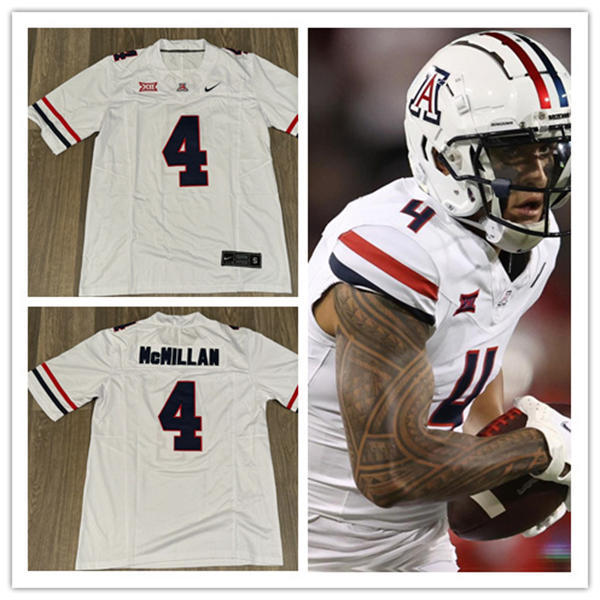 Mens Youth Arizona Wildcats #4 Tetairoa McMillan Nike White 2024 XII College Football Game Jersey