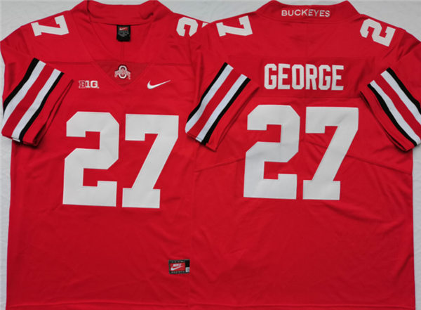 Men's Ohio State Buckeyes #27 Eddie George Nike Scarlet College Football Game Jersey