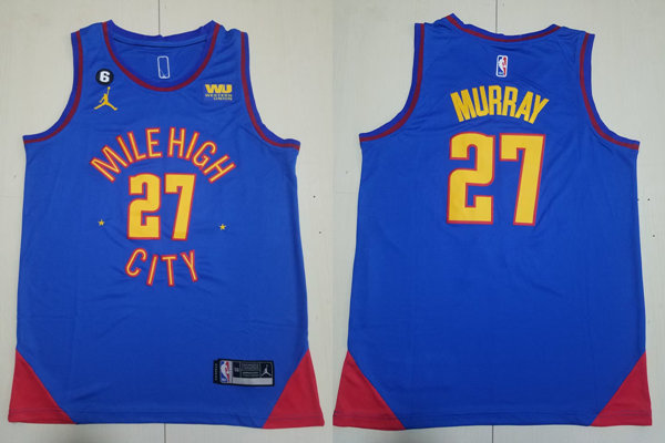 Mens Denver Nuggets #27 Jamal Murray Mile High City Blue 2022-23 Statement Edition Swingman Jersey