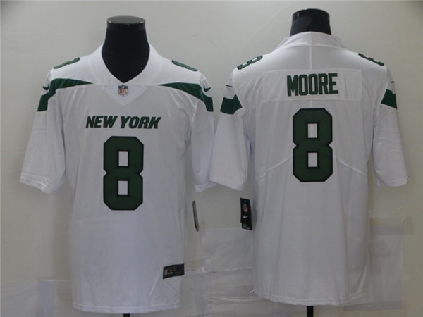 Mens New York Jets #8 Elijah Moore Nike White Limited Jersey