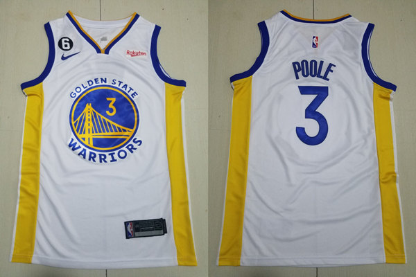 Mens Golden State Warriors #3 Jordan Poole White Association Edition Swingman Jersey