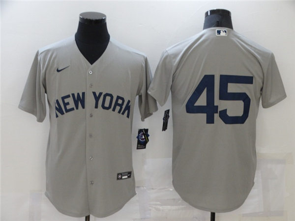 Mens New York Yankees #45 Gerrit Cole Nike Gray 2021 Field of Dreams Jersey