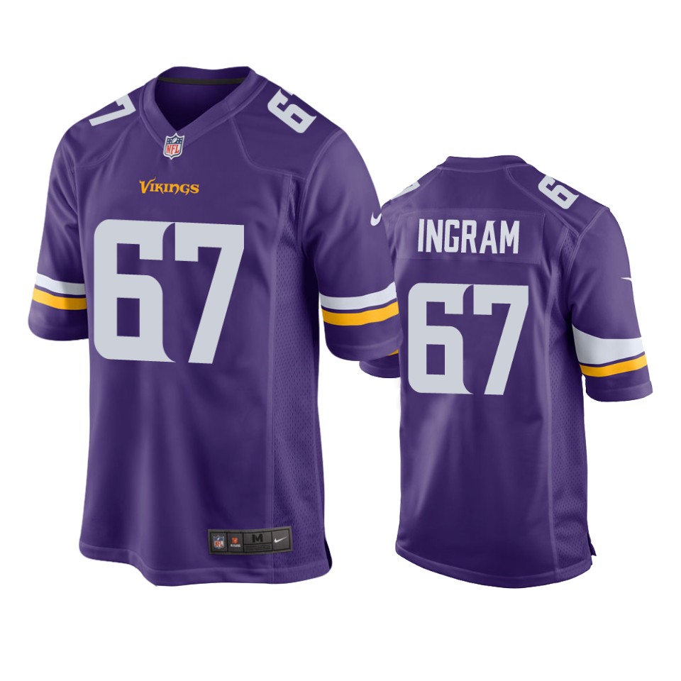Men's Minnesota Vikings #67 Ed Ingram Nike Purple Vapor Untouchable Limited Jersey