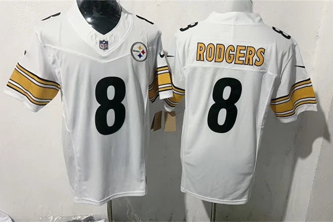 Men's Pittsburgh Steelers #8 Aaron Rodgers Nike White Vapor F.U.S.E. Limited Jersey