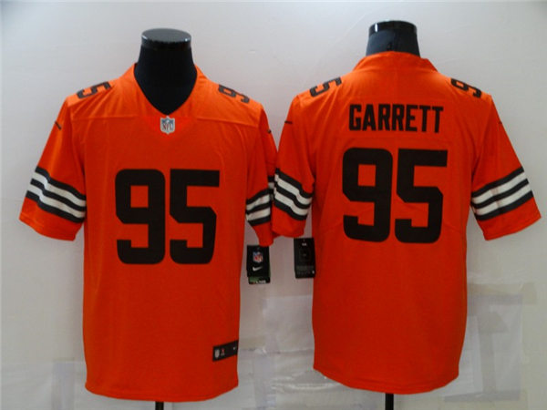 Mens Cleveland Browns #95 Myles Garrett Nike Orange 2021 Inverted Legend Jersey
