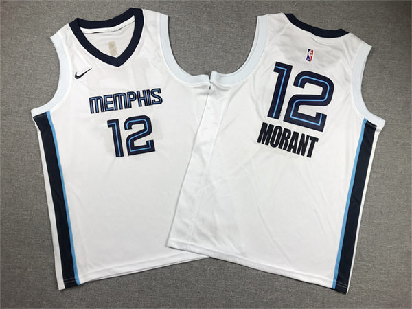 Youth Memphis Grizzlies #12 Ja Morant White Association Edition Jersey