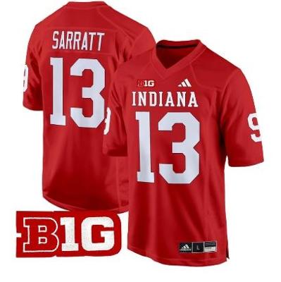 Indiana Hoosiers #13 Elijah Sarratt Crimson Indiana Football Game Jersey