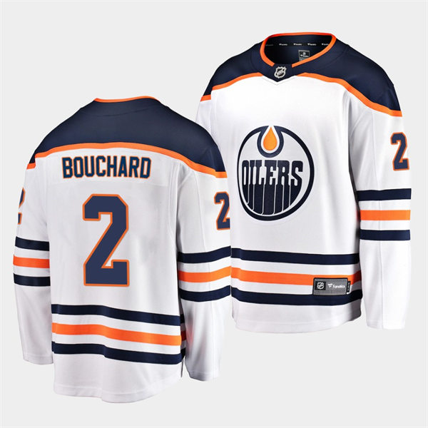 Men's Edmonton Oilers #2 Evan Bouchard adidas Away White Jersey