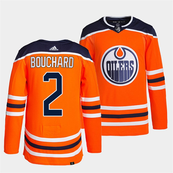 Men's Edmonton Oilers #2 Evan Bouchard adidas Home Orange Jersey