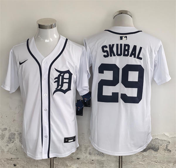 Men's Detroit Tigers #29 Tarik Skubal Nike White Home Limited Player Jersey