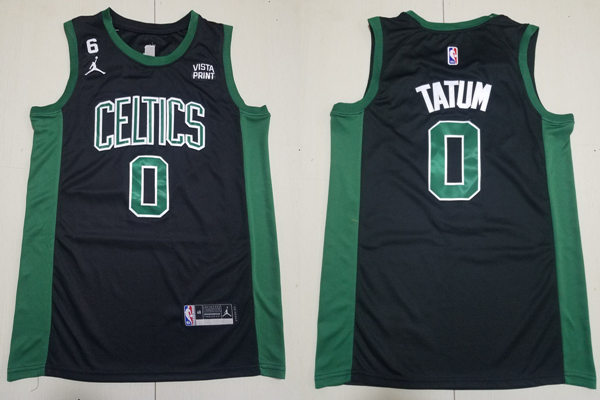 Mens Boston Celtics #0 Jayson Tatum Black Jordan Statement Edition Jersey
