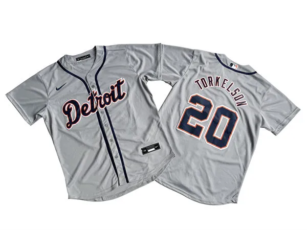 Men's Detroit Tigers #20 Spencer Torkelson Nike Road Grey Limited Jersey
