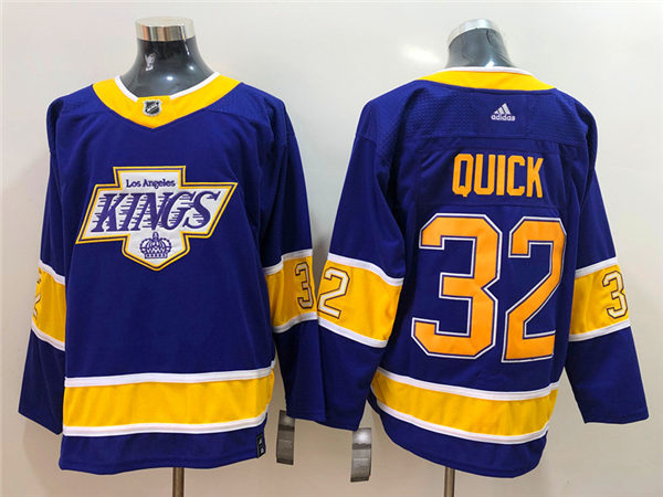 Men's Los Angeles Kings #32 Jonathan Quick 2021 Purple Adidas NHL Reverse Retro Jersey
