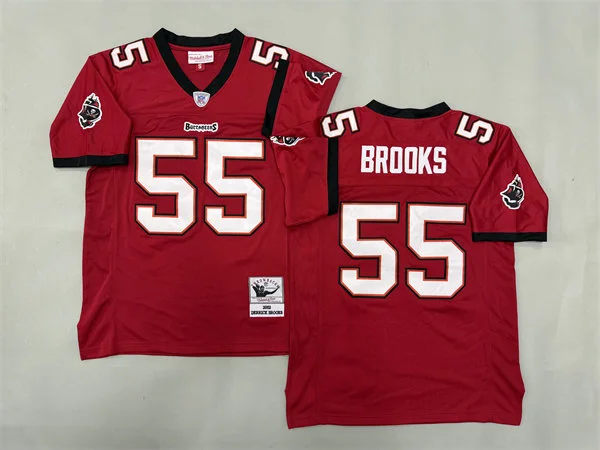 Men's Tampa Bay Buccaneers #55 Derrick Brooks Mitchell & Ness Red Retired Player Football Jersey