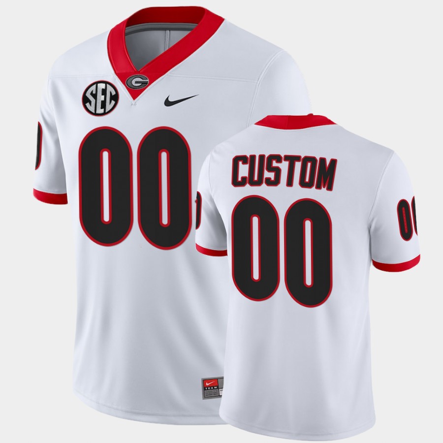 Mens Georgia Bulldogs Custom Nike White NCAA College Football Jersey
