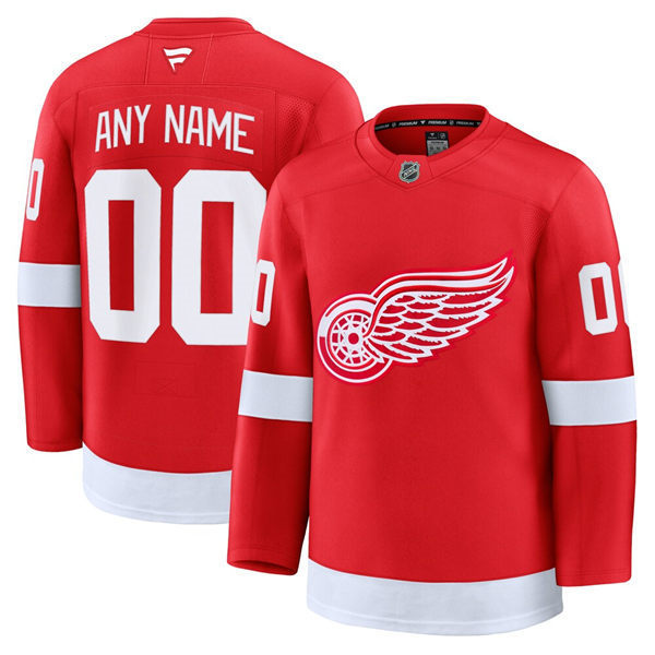 Men's Youth Detroit Red Wings Fanatics Red Custom Jersey
