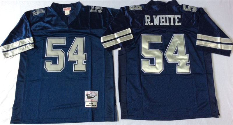 Mens Dallas Cowboys #54 Randy White Blue Throwback Football Jersey