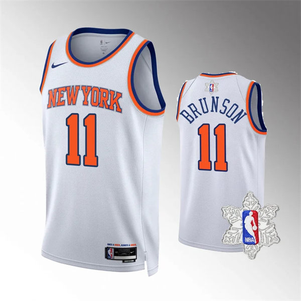 Mens New York Knicks #11 Jalen Brunson Nike White Association Edition Jersey