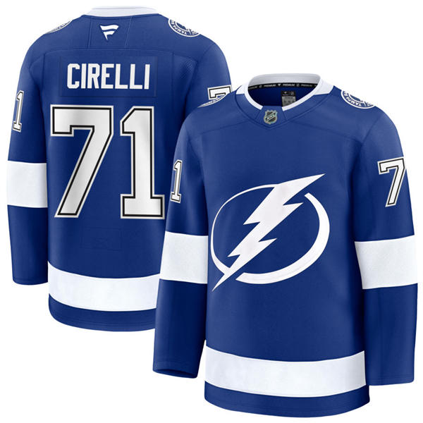Womens Tampa Bay Lightning #71 Anthony Cirelli Adidas Home Blue Player Jersey