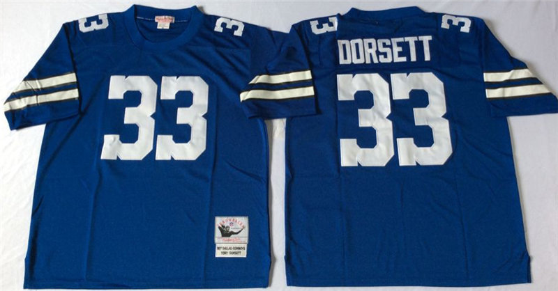 Dallas Cowboys #33 Tony Dorsett 1977 Lght Blue Throwback Jerseys