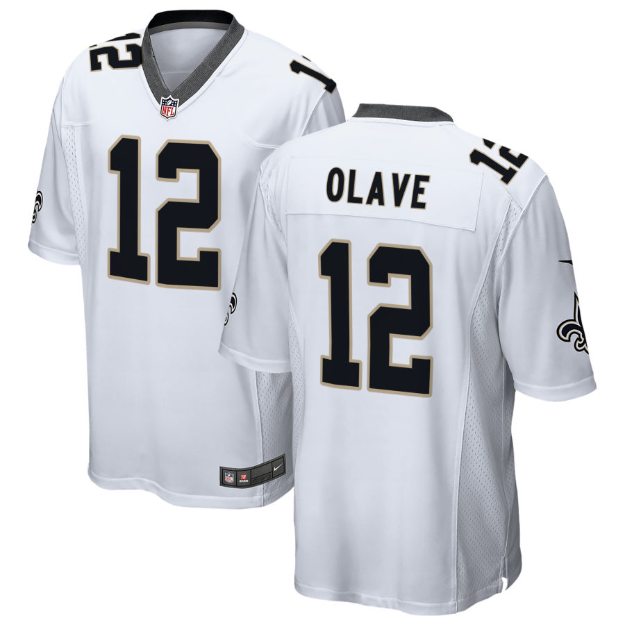 Youth New Orleans Saints #12 Chris Olave Nike White Limited Jersey