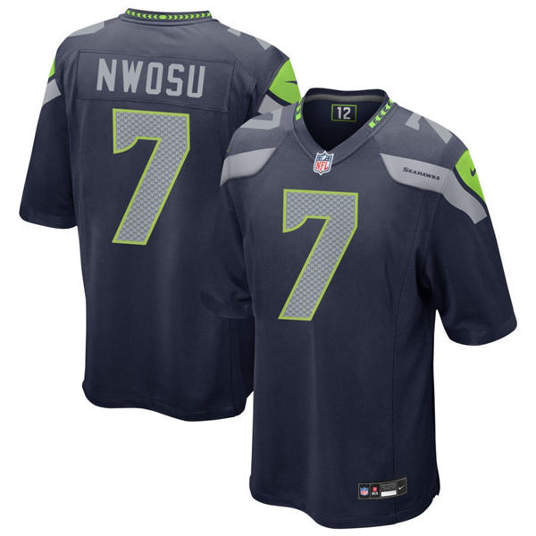Men's Seattle Seahawks#7 Uchenna Nwosu Nike Navy Team Color Vapor Limited Jersey