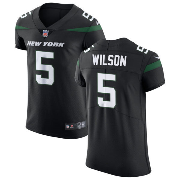 Men's New York Jets #5 Garrett Wilson Nike Stealth Black Alternate Limited Jersey