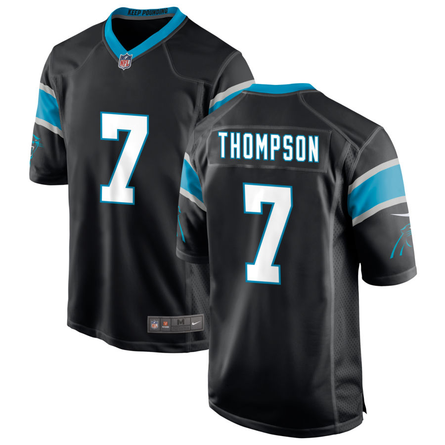 Mens Carolina Panthers #7 Shaq Thompson Nike Black Vapor Untouchable Limited Jersey