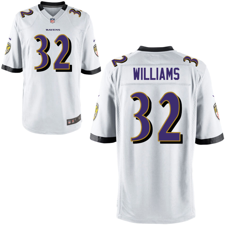 Mens Baltimore Ravens #32 Marcus Williams Nike White Vapor Limited Player Jersey