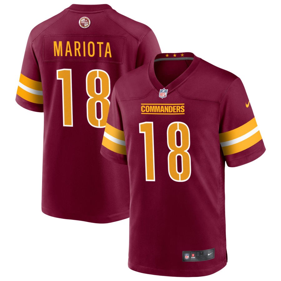Mens Washington Commanders #18 Marcus Mariota Nike Burgundy Team Color Vapor Limited Jersey