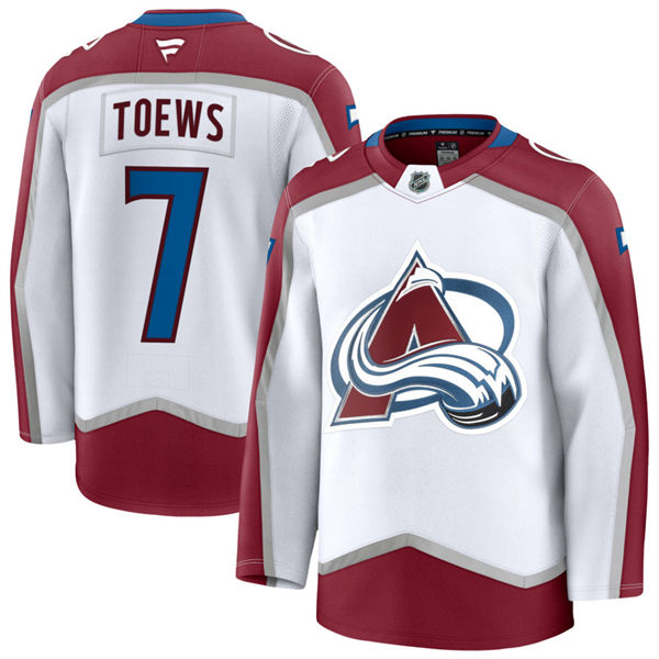 Men's Colorado Avalanche #7 Devon Toews Fanatics White Away Premier Player Jersey