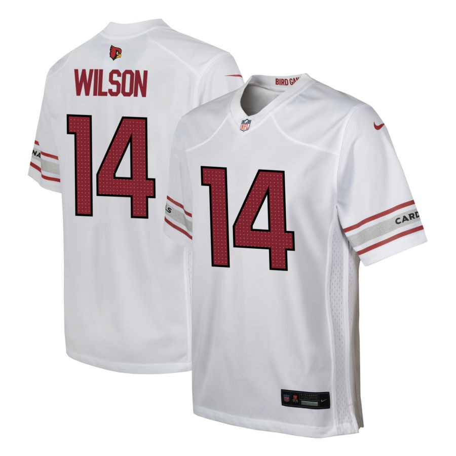 Mens Arizona Cardinals #14 Michael Wilson Nike 2023 Road White Vapor Limited Jersey