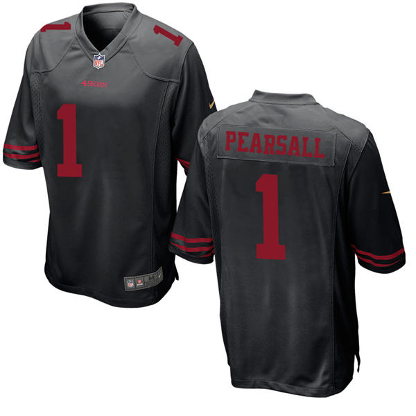 Mens San Francisco 49ers #1 Ricky Pearsall Nike Black Alternate F.U.S.E. Vapor Limited Jersey
