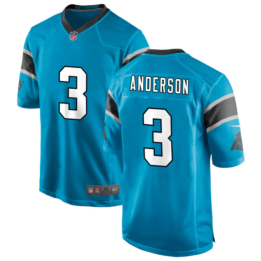 Mens Carolina Panthers #3 Robby Anderson Nike Blue Vapor Untouchable Limited Jersey