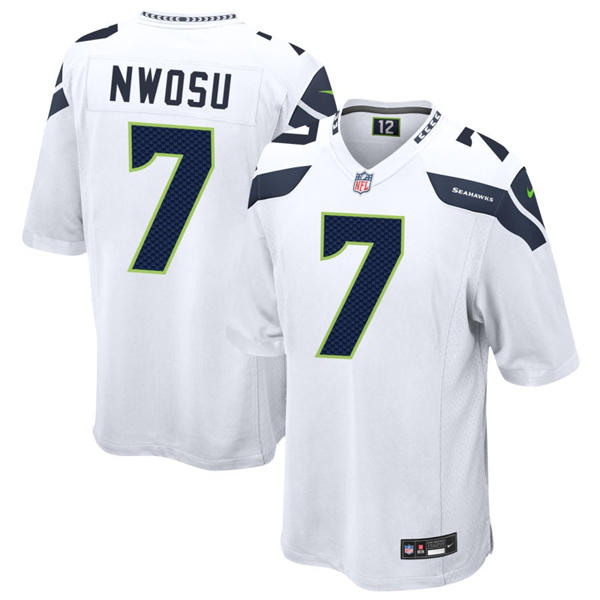 Women's Seattle Seahawks #7 Uchenna Nwosu Nike White Vapor Limited Jersey