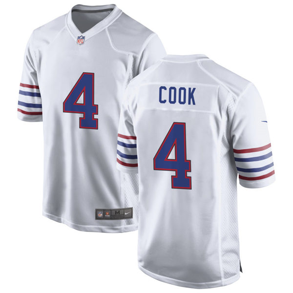 Mens Buffalo Bills #4 James Cook Nike White Alternate Retro Vapor Limited Jersey